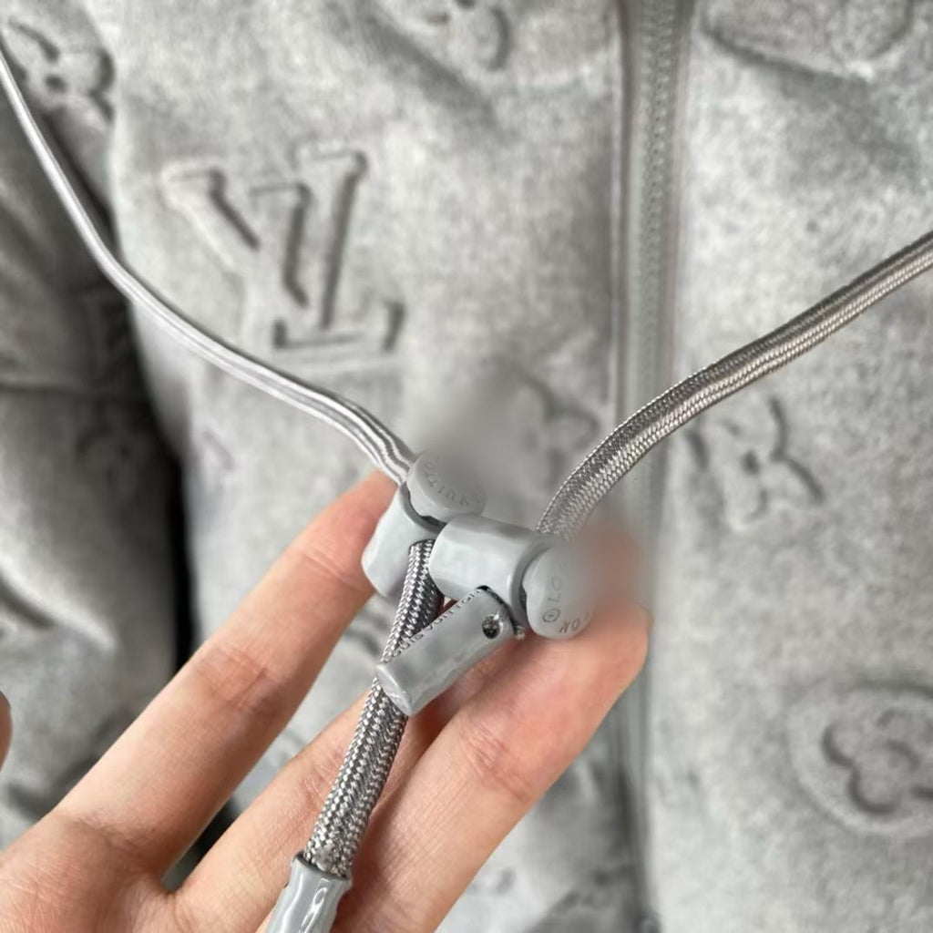 Men's Monogram Knit Zip-Up Jacket