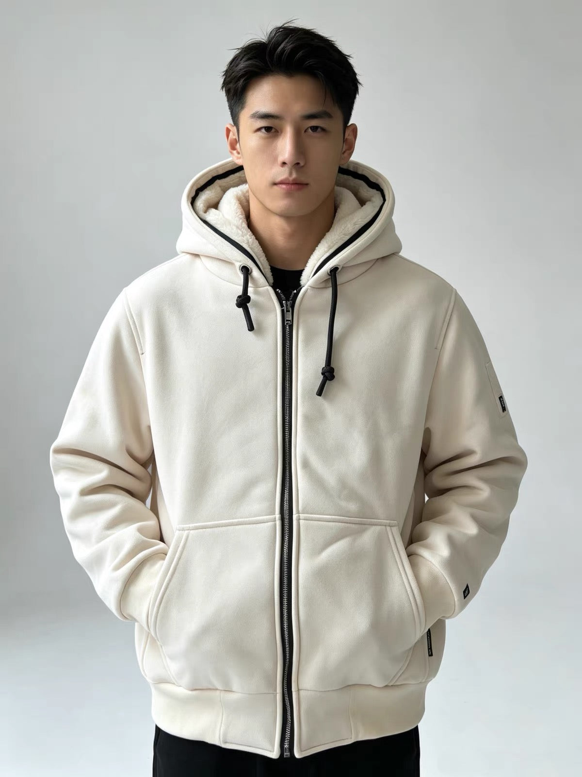 Men’s Thick Hooded Winter Sweatshirt Jacket – Relaxed Fit
