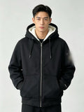 Men’s Thick Hooded Winter Sweatshirt Jacket – Relaxed Fit