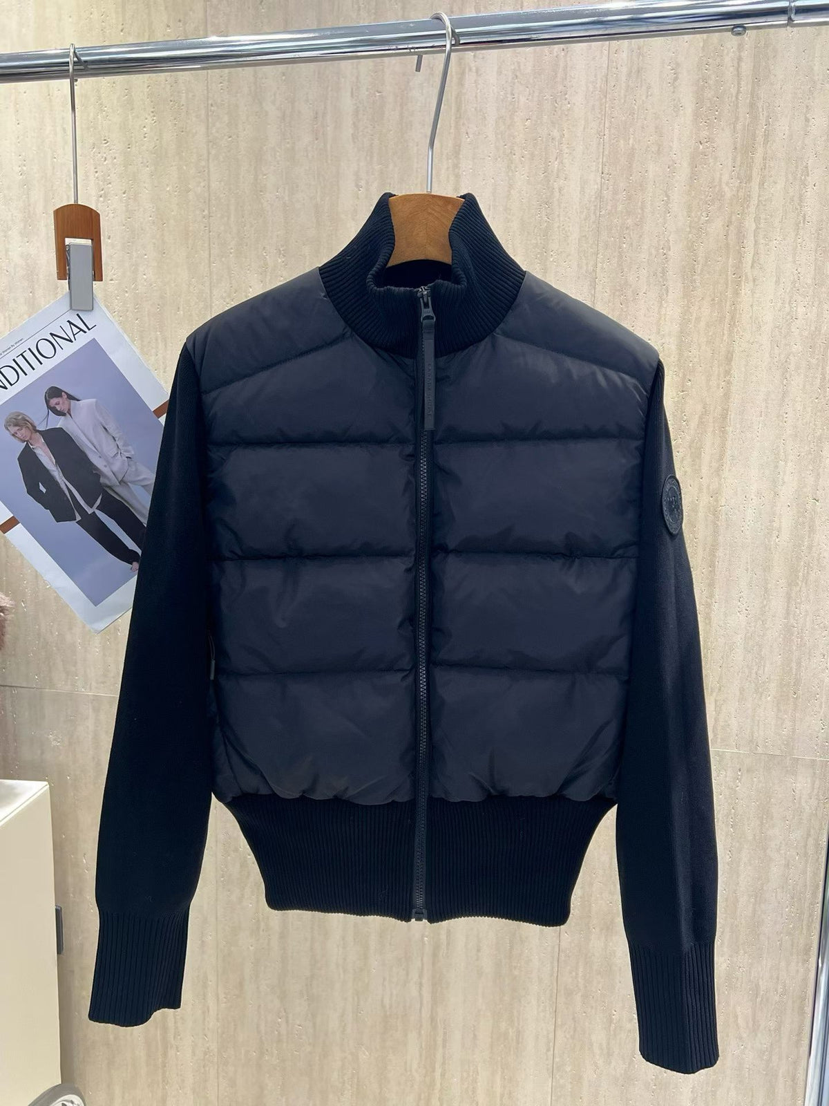 Women's Knit-Panel Puffer Jacket